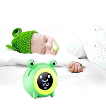 Réveil numérique grenouille en plastique vert pour enfant -  - reveil-jour-nuit-enfant - ["enfant","intelligent","Jour Nuit","r\u00e9veil enfant","veilleuse"]