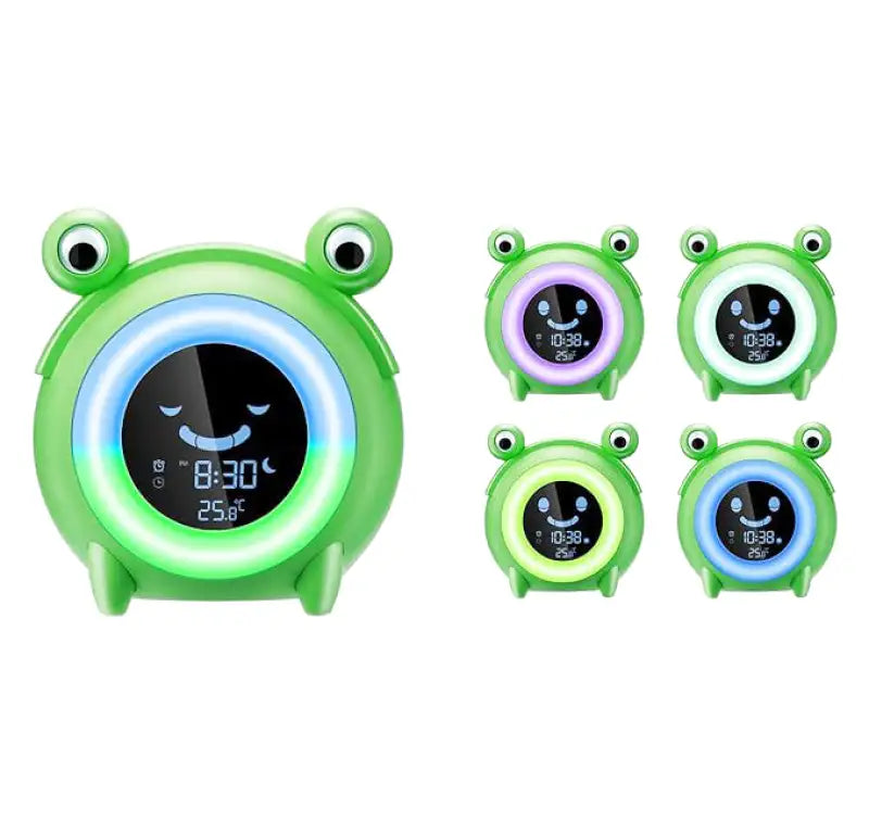 Réveil numérique grenouille en plastique vert pour enfant -  - reveil-jour-nuit-enfant - ["enfant","intelligent","Jour Nuit","r\u00e9veil enfant","veilleuse"]