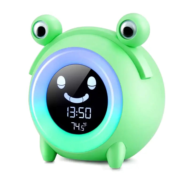 Réveil numérique grenouille en plastique vert pour enfant -  - reveil-jour-nuit-enfant - ["enfant","intelligent","Jour Nuit","r\u00e9veil enfant","veilleuse"]