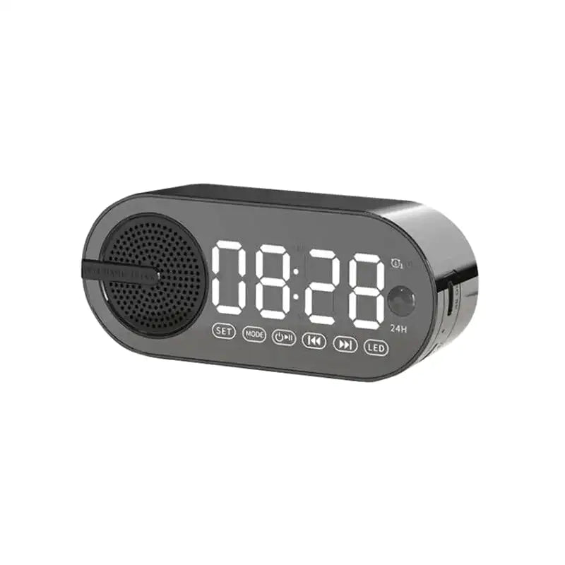 Réveil numérique noir avec affichage LED coloré -  - reveil-connecte-radio - ["digital","lumineux","moderne","petit reveil","plastique","r\u00e9veil digital","simple"]