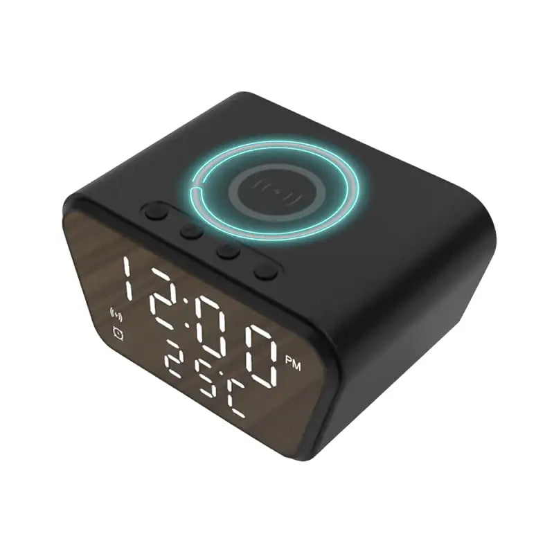 Réveil numérique noir avec affichage LED et chargeur intégré -  - reveil-connecte-chargeur - ["connect\u00e9","digital","num\u00e9rique","petit reveil","r\u00e9veil digital","simple"]