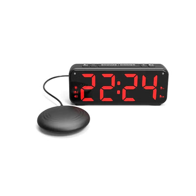 Réveil numérique noir avec grand affichage LED rouge -  - reveil-pour-sourds-et-malentendants - ["sourd"]
