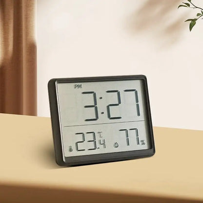 Réveil numérique noir avec température et humidité intégrées -  - reveil-de-voyage-avec-alarme - ["digital","num\u00e9rique","petit","r\u00e9veil digital","simple"]