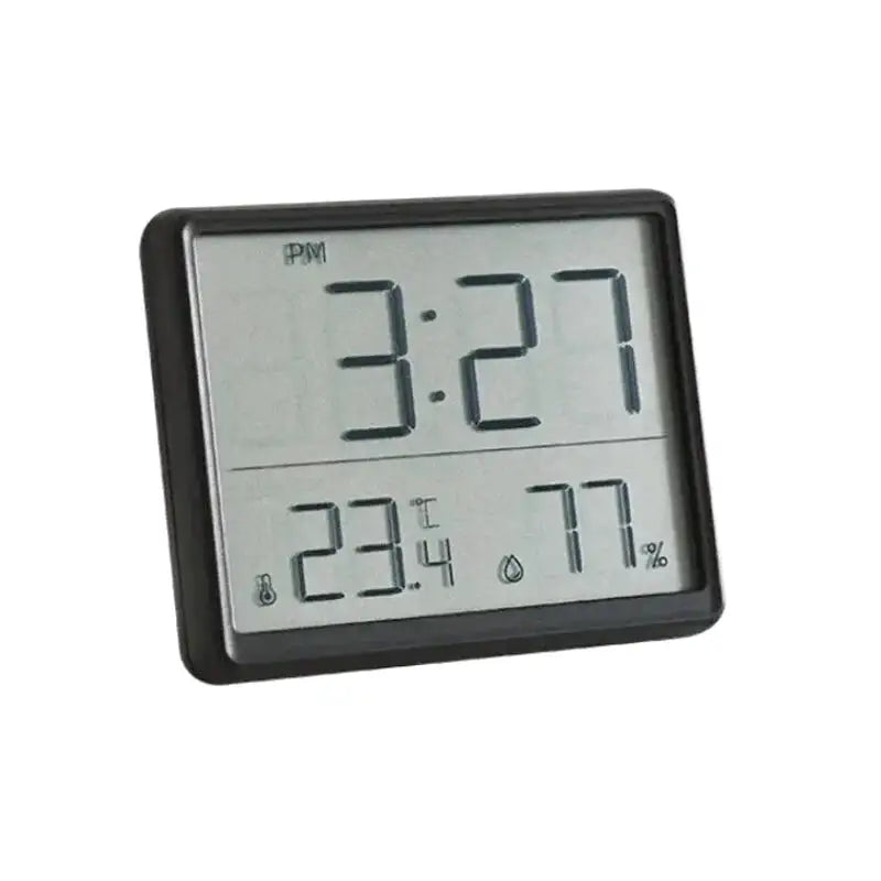 Réveil numérique noir avec température et humidité intégrées -  - reveil-de-voyage-avec-alarme - ["digital","num\u00e9rique","petit","r\u00e9veil digital","simple"]