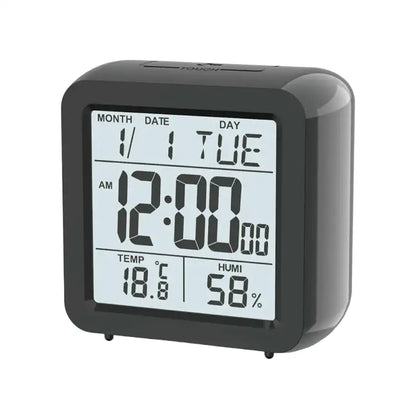 Réveil numérique noir mat avec écran LCD multifonction -  - reveil-de-voyage-affichage-permanent - ["num\u00e9rique","petit","petit reveil","plastique","r\u00e9veil digital","simple"]