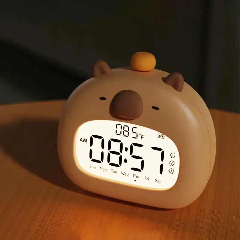 Réveil numérique ours beige avec écran LCD -  - reveil-fille-12-ans - ["ado","enfant","r\u00e9veil enfant","veilleuse"]