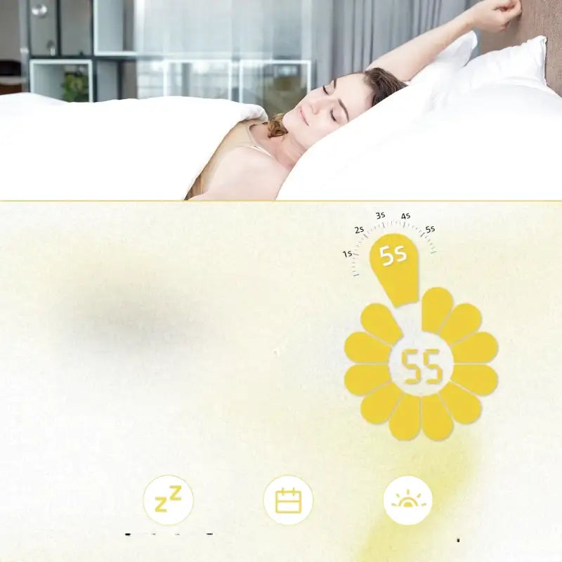 Réveil numérique ovale blanc avec fleur décorative -  - reveil-numerique-design - []