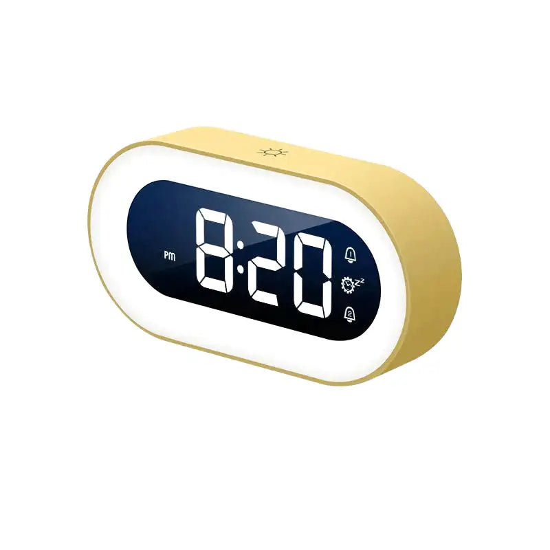 Réveil numérique ovale noir avec affichage LED blanc -  - reveil-numerique-design-avec-eclairage-led - ["veilleuse"]