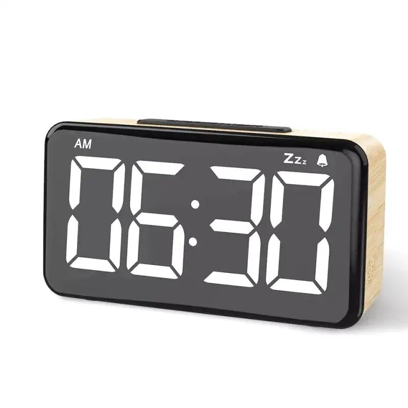 Réveil numérique rectangulaire en bois clair avec grands chiffres -  - reveil-lumineux-a-gros-chiffres - ["lumineux","Radio R\u00e9veil Lumineux"]