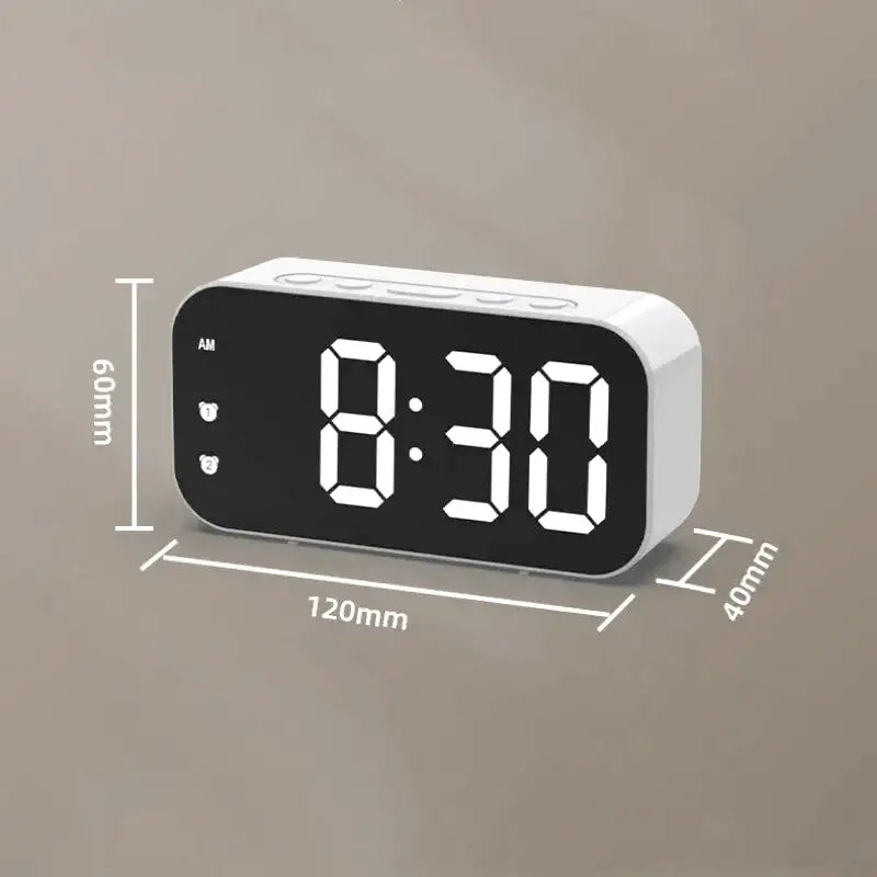 Réveil numérique rectangulaire en plastique noir à LED blanche -  - reveil-lumineux-led - ["lumineux","Radio R\u00e9veil Lumineux"]