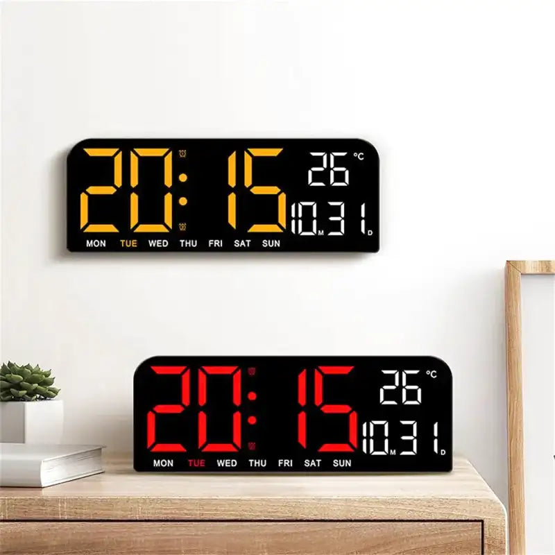 Réveil numérique rectangulaire noir avec affichage LED rouge -  - reveil-lumineux-sur-secteur - ["lumineux","Radio R\u00e9veil Lumineux"]