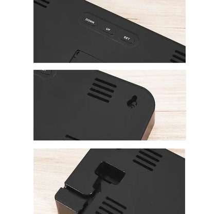 Réveil numérique rectangulaire noir avec affichage LED rouge -  - reveil-lumineux-sur-secteur - ["lumineux","Radio R\u00e9veil Lumineux"]