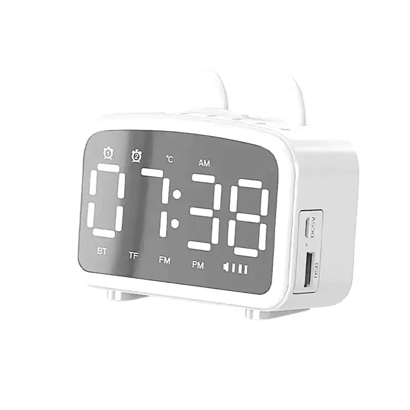 Réveil numérique rose avec oreilles de lapin et Bluetooth -  - reveil-lapin-intelligent - ["ado","enfant","intelligent","r\u00e9veil enfant"]