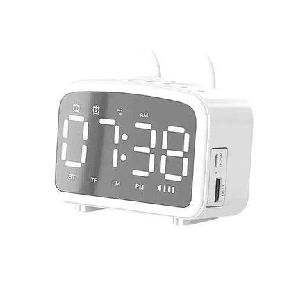 Réveil numérique rose avec oreilles de lapin et Bluetooth -  - reveil-lapin-intelligent - ["ado","enfant","intelligent","r\u00e9veil enfant"]