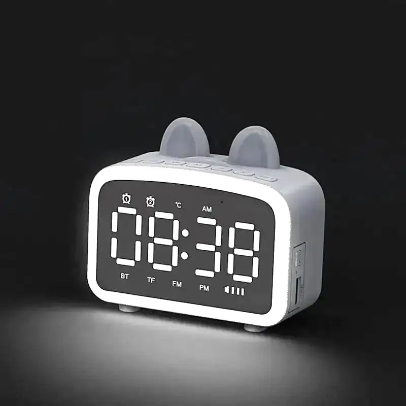 Réveil numérique rose avec oreilles de lapin et Bluetooth -  - reveil-lapin-intelligent - ["ado","enfant","intelligent","r\u00e9veil enfant"]