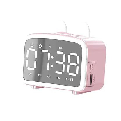 Réveil numérique rose avec oreilles de lapin et Bluetooth -  - reveil-lapin-intelligent - ["ado","enfant","intelligent","r\u00e9veil enfant"]