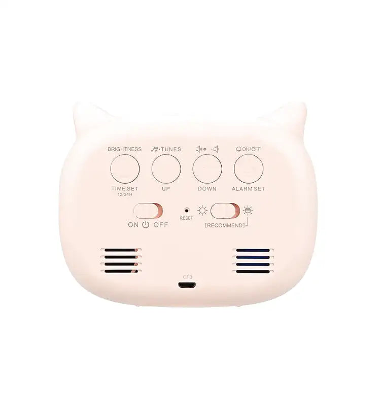Réveil numérique rose en forme de chat avec écran bleu -  - reveil-jour-nuit-rose - ["chat","Jour Nuit","veilleuse"]