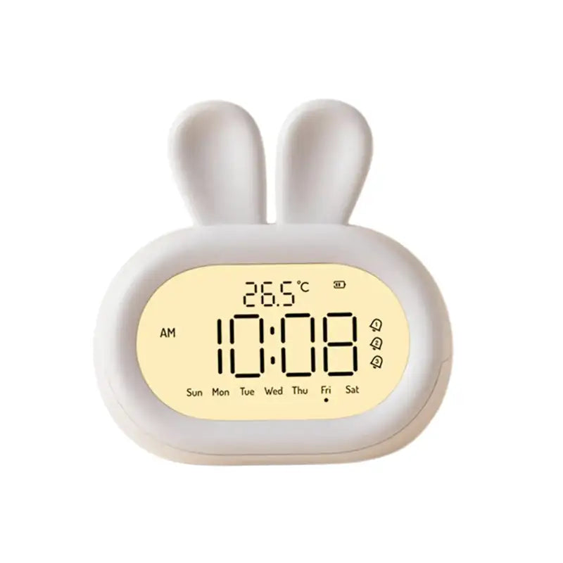 Réveil numérique rose en forme de lapin -  - reveil-lapin-veilleuse - ["ado","enfant","r\u00e9veil enfant","veilleuse"]