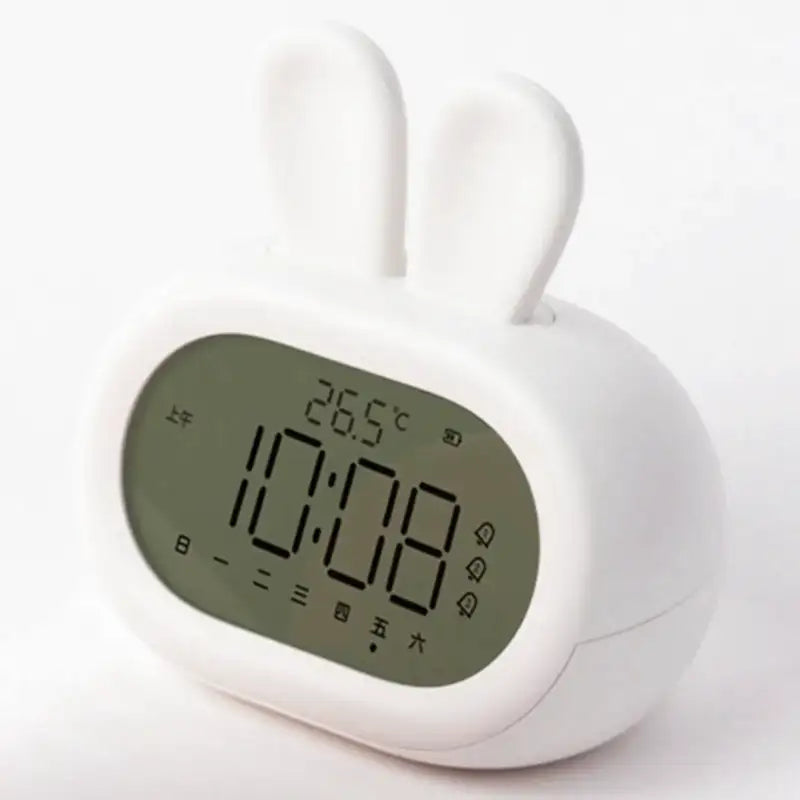 Réveil numérique rose en forme de lapin -  - reveil-lapin-veilleuse - ["ado","enfant","r\u00e9veil enfant","veilleuse"]