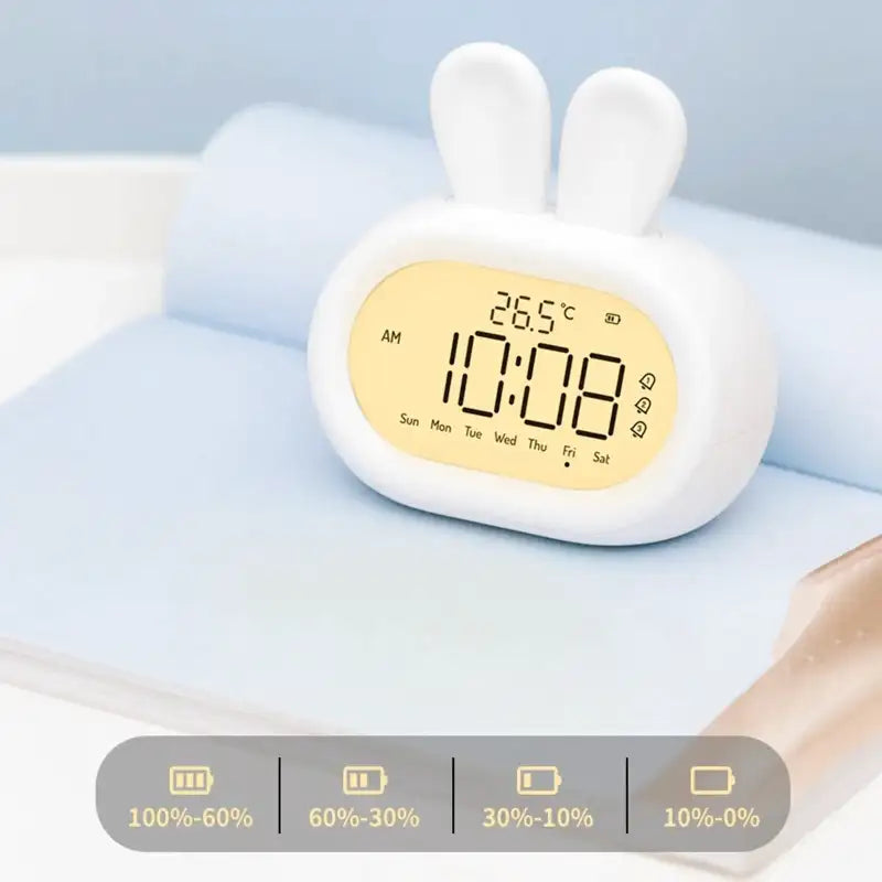 Réveil numérique rose en forme de lapin -  - reveil-lapin-veilleuse - ["ado","enfant","r\u00e9veil enfant","veilleuse"]