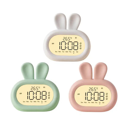 Réveil numérique rose en forme de lapin -  - reveil-lapin-veilleuse - ["ado","enfant","r\u00e9veil enfant","veilleuse"]