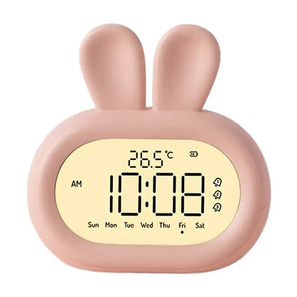 Réveil numérique rose en forme de lapin -  - reveil-lapin-veilleuse - ["ado","enfant","r\u00e9veil enfant","veilleuse"]