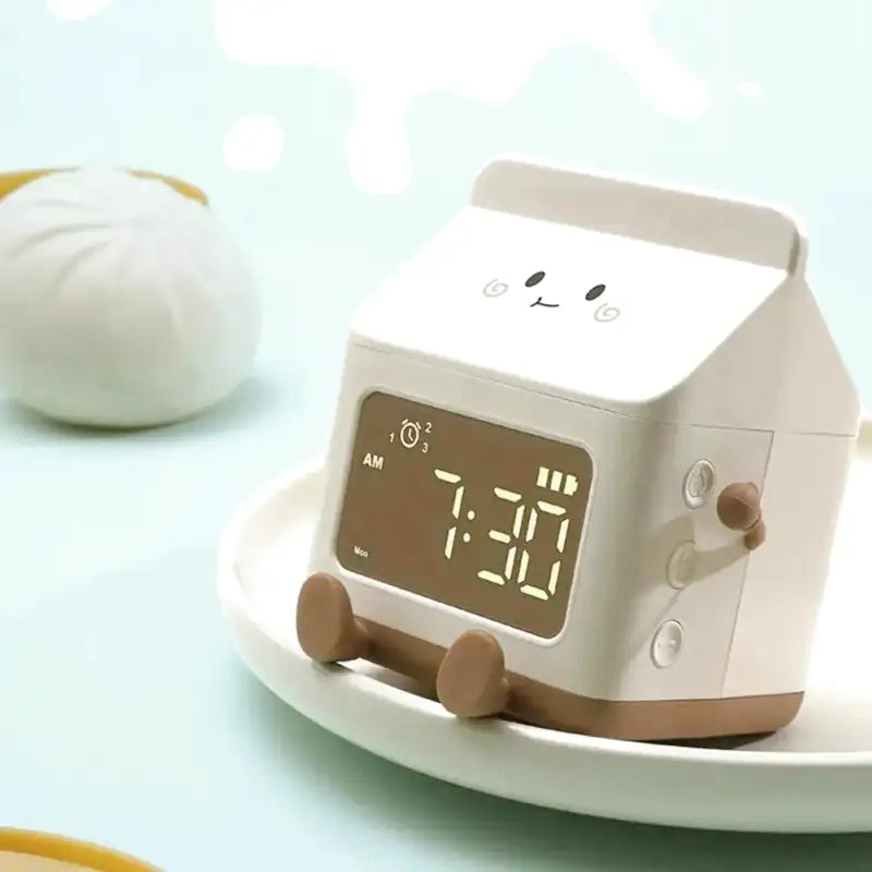 Réveil numérique rose en plastique avec visage animé -  - reveil-fille-9-ans - ["lumineux","Radio R\u00e9veil Lumineux"]