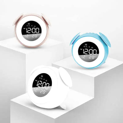 Réveil numérique turquoise en plastique avec affichage multifonction -  - reveil-intelligent-enfant - ["enfant","intelligent","r\u00e9veil enfant"]