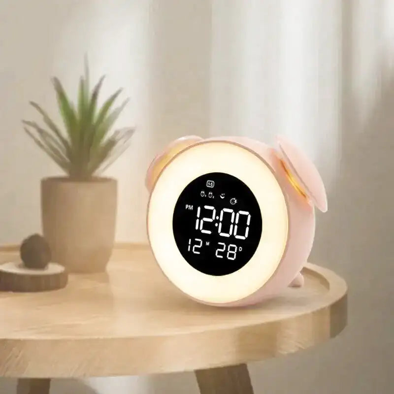 Réveil numérique turquoise en plastique avec affichage multifonction -  - reveil-intelligent-enfant - ["enfant","intelligent","r\u00e9veil enfant"]