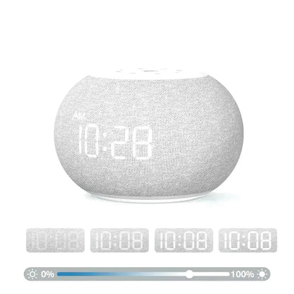 Réveil ovale LED avec base lumineuse bleue -  - reveil-lumineux-son-naturel - ["lumineux","Radio R\u00e9veil Lumineux"]