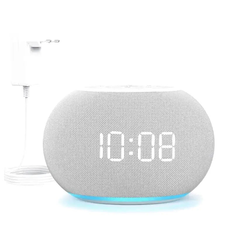 Réveil ovale LED avec base lumineuse bleue -  - reveil-lumineux-son-naturel - ["lumineux","Radio R\u00e9veil Lumineux"]