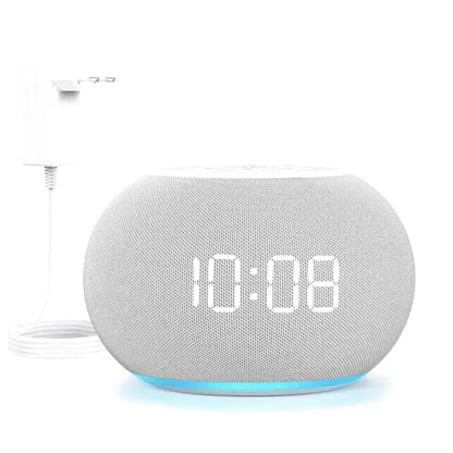 Réveil ovale LED avec base lumineuse bleue -  - reveil-lumineux-son-naturel - ["lumineux","Radio R\u00e9veil Lumineux"]