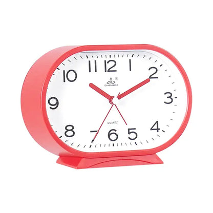 Réveil ovale rouge en plastique brillant -  - reveil-analogique-ovale - ["analogique","num\u00e9rique","petit","petit reveil","R\u00e9veil Analogique","simple"]