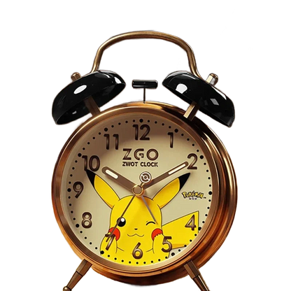Réveil vintage en métal noir motif Pikachu -  - reveil-pikachu-pokemon - ["enfant","pikachu","pok\u00e9mon","r\u00e9veil enfant"]