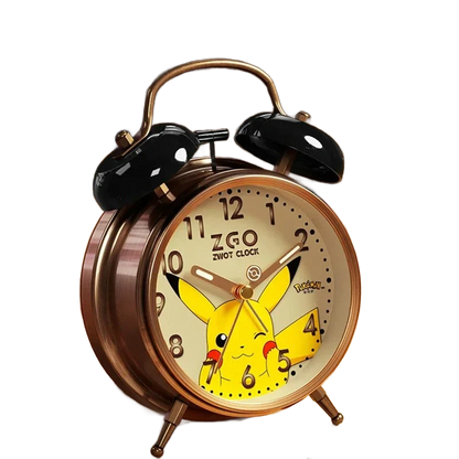 Réveil vintage en métal noir motif Pikachu -  - reveil-pikachu-pokemon - ["enfant","pikachu","pok\u00e9mon","r\u00e9veil enfant"]