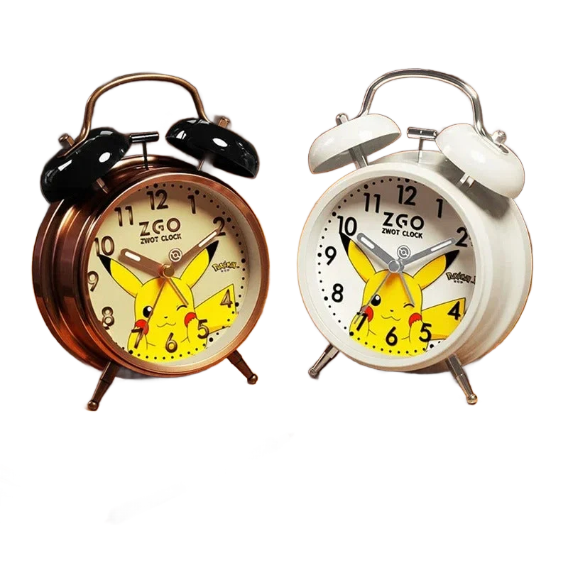 Réveil vintage en métal noir motif Pikachu -  - reveil-pikachu-pokemon - ["enfant","pikachu","pok\u00e9mon","r\u00e9veil enfant"]