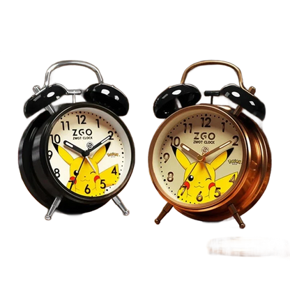 Réveil vintage en métal noir motif Pikachu -  - reveil-pikachu-pokemon - ["enfant","pikachu","pok\u00e9mon","r\u00e9veil enfant"]