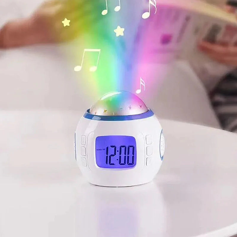 Réveil projecteur étoilé en plastique bleu argenté -  - reveil-projecteur-etoiles - ["enfant","projecteur","radio reveil projecteur","r\u00e9veil enfant","r\u00e9veil projecteur","veilleuse"]
