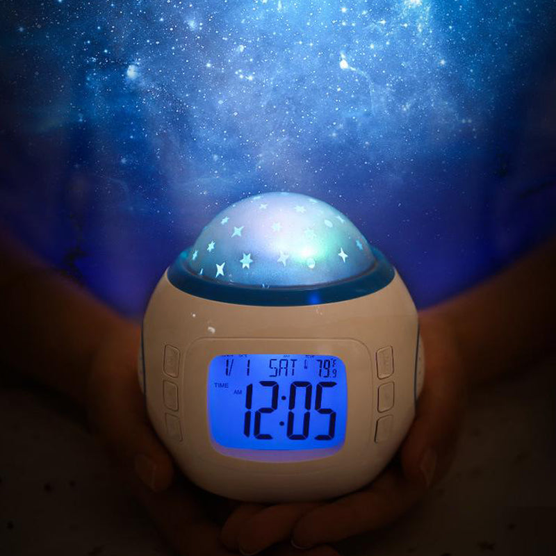 Réveil projecteur étoilé en plastique bleu argenté -  - reveil-projecteur-etoiles - ["enfant","projecteur","radio reveil projecteur","r\u00e9veil enfant","r\u00e9veil projecteur","veilleuse"]