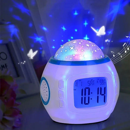 Réveil projecteur étoilé en plastique bleu argenté -  - reveil-projecteur-etoiles - ["enfant","projecteur","radio reveil projecteur","r\u00e9veil enfant","r\u00e9veil projecteur","veilleuse"]