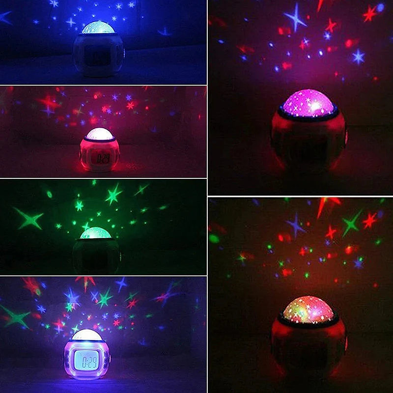 Réveil projecteur étoilé en plastique bleu argenté -  - reveil-projecteur-etoiles - ["enfant","projecteur","radio reveil projecteur","r\u00e9veil enfant","r\u00e9veil projecteur","veilleuse"]