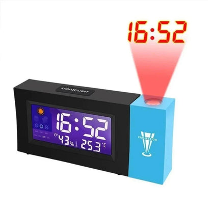 Réveil projecteur numérique noir et bleu avec température -  - reveil-projecteur-temperature - ["projecteur","radio reveil projecteur","r\u00e9veil projecteur"]