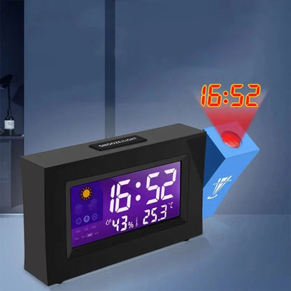 Réveil projecteur numérique noir et bleu avec température -  - reveil-projecteur-temperature - ["projecteur","radio reveil projecteur","r\u00e9veil projecteur"]