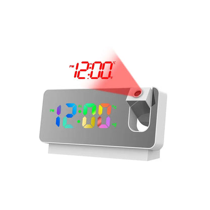 Réveil projecteur en plastique argenté avec affichage multicolore -  - reveil-projecteur-usb - ["projecteur","radio reveil projecteur","r\u00e9veil projecteur"]