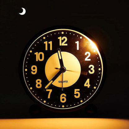 Réveil rond noir mat à chiffres blancs -  - reveil-simple-a-pile - ["Jour Nuit"]