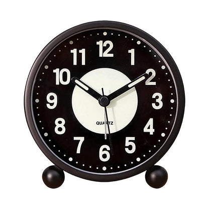 Réveil rond noir mat à chiffres blancs -  - reveil-simple-a-pile - ["Jour Nuit"]