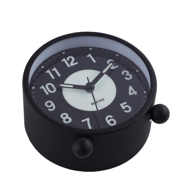 Réveil rond noir mat à chiffres blancs -  - reveil-simple-a-pile - ["Jour Nuit"]