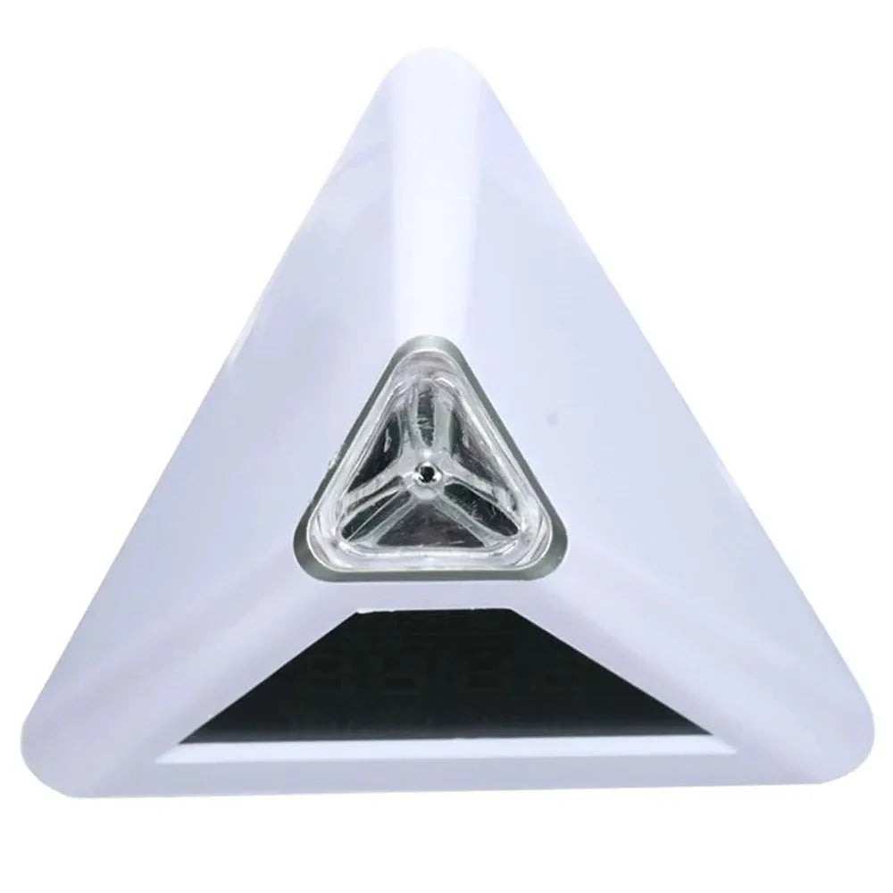 Réveil triangulaire blanc avec affichage digital et température -  - reveil-veilleuse-adulte - ["veilleuse"]