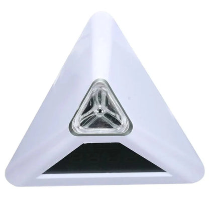 Réveil triangulaire blanc avec affichage digital et température -  - reveil-veilleuse-adulte - ["veilleuse"]