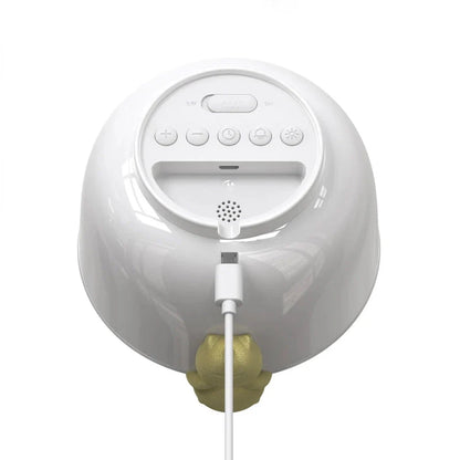 Réveil bol blanc avec figurine chat doré -  - reveil-veilleuse-lampe - ["chat","veilleuse"]